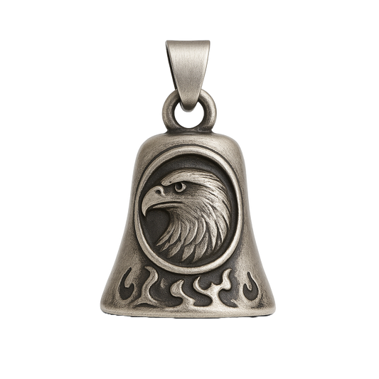 Campana Biker de Acero Inoxidable – Águila en Perfil
